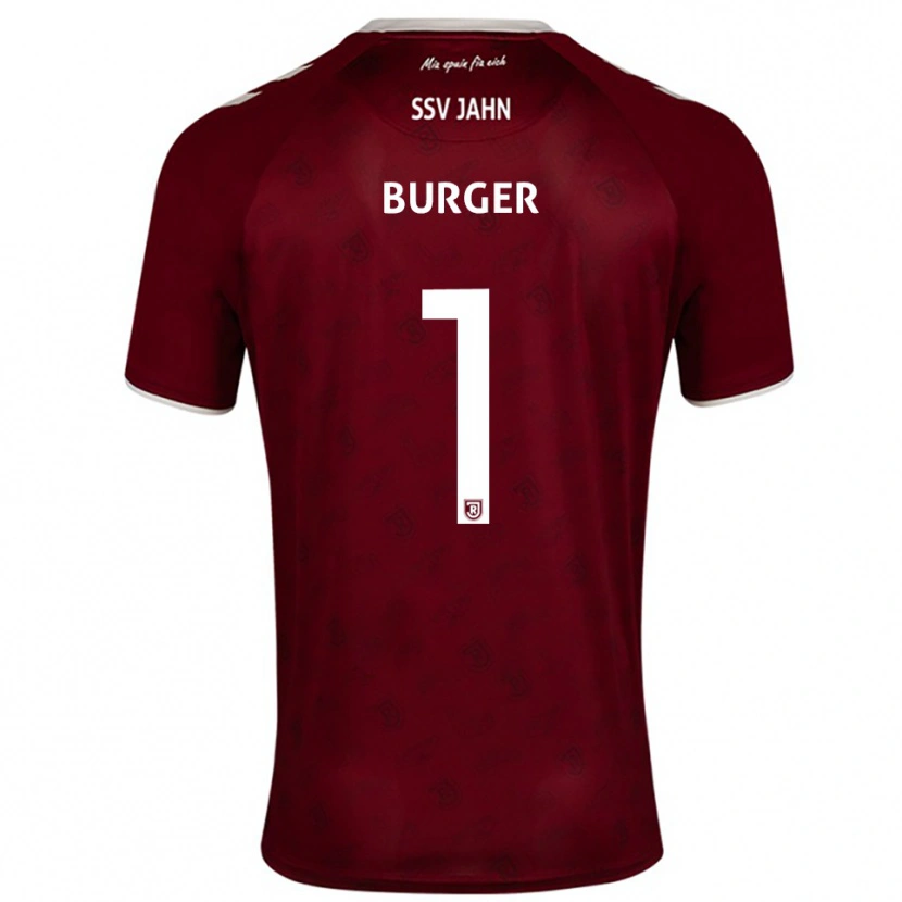 Danxen Børn Gabriel Burger #1 Burgundy Hvid Udebane Spillertrøjer 2025/26 Trøje T-Shirt