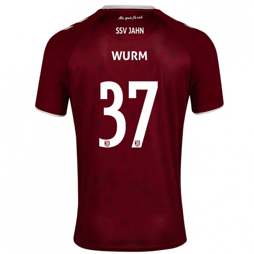 Danxen Børn Leopold Wurm #37 Burgundy Hvid Udebane Spillertrøjer 2025/26 Trøje T-Shirt