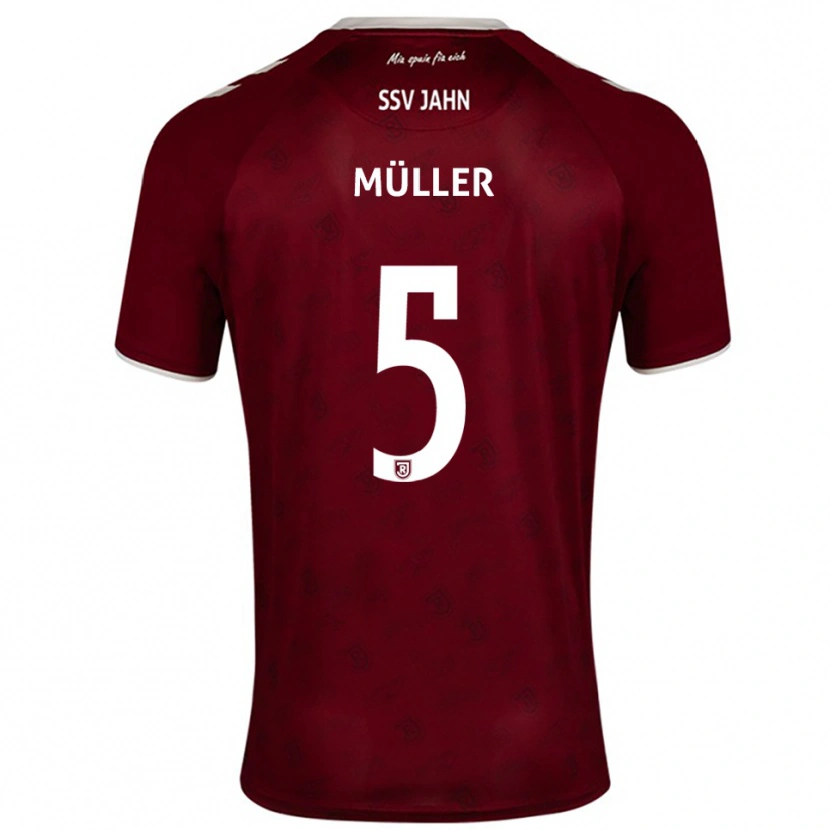 Danxen Børn Philipp Müller #5 Burgundy Hvid Udebane Spillertrøjer 2025/26 Trøje T-Shirt