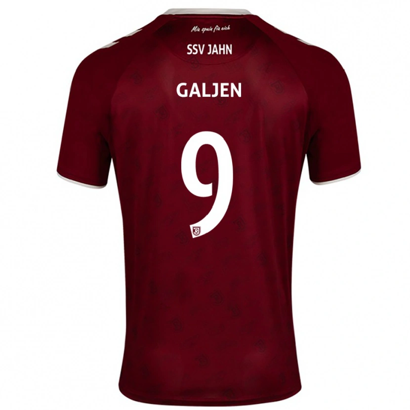 Danxen Børn Dejan Galjen #9 Burgundy Hvid Udebane Spillertrøjer 2025/26 Trøje T-Shirt