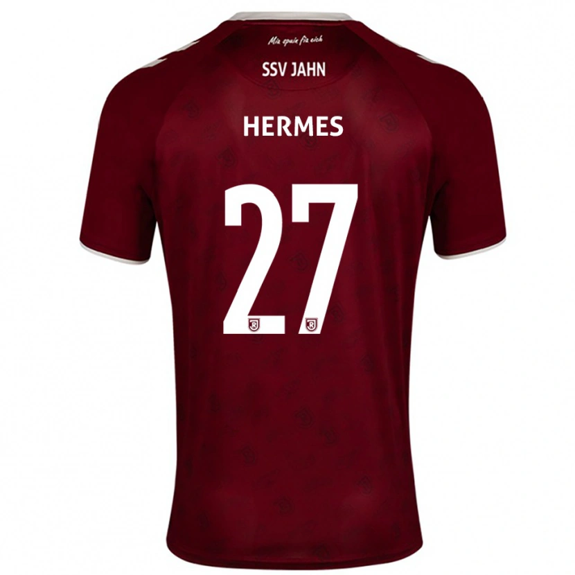 Danxen Børn Lucas Hermes #27 Burgundy Hvid Udebane Spillertrøjer 2025/26 Trøje T-Shirt