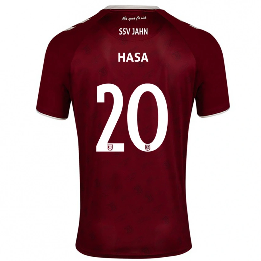 Danxen Børn Samuel Hasa #20 Burgundy Hvid Udebane Spillertrøjer 2025/26 Trøje T-Shirt