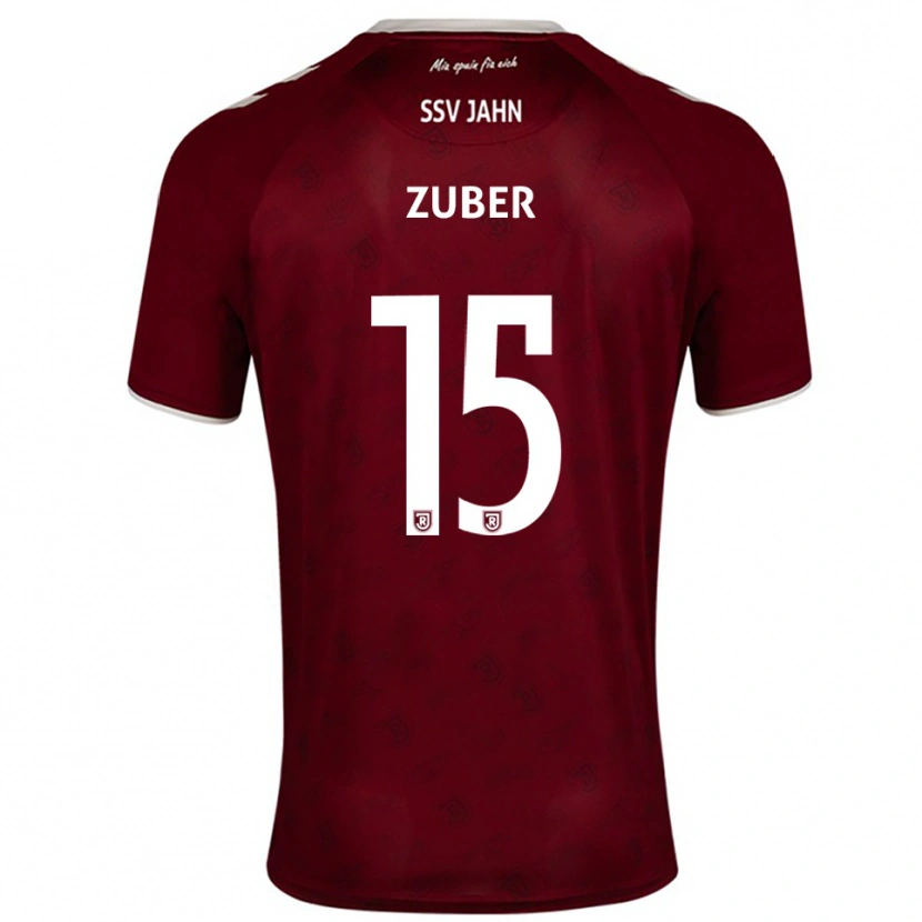 Danxen Børn Samuel Zuber #15 Burgundy Hvid Udebane Spillertrøjer 2025/26 Trøje T-Shirt
