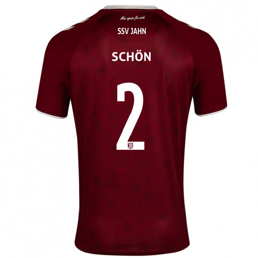 Danxen Børn Lenny Schön #2 Burgundy Hvid Udebane Spillertrøjer 2025/26 Trøje T-Shirt