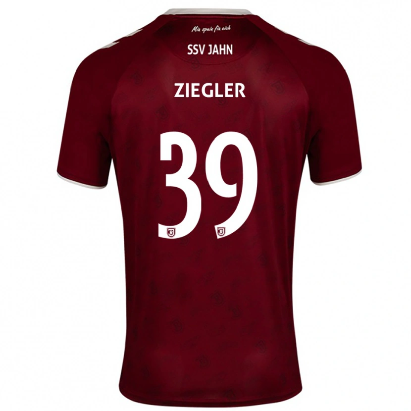 Danxen Børn Fabian Ziegler #39 Burgundy Hvid Udebane Spillertrøjer 2025/26 Trøje T-Shirt