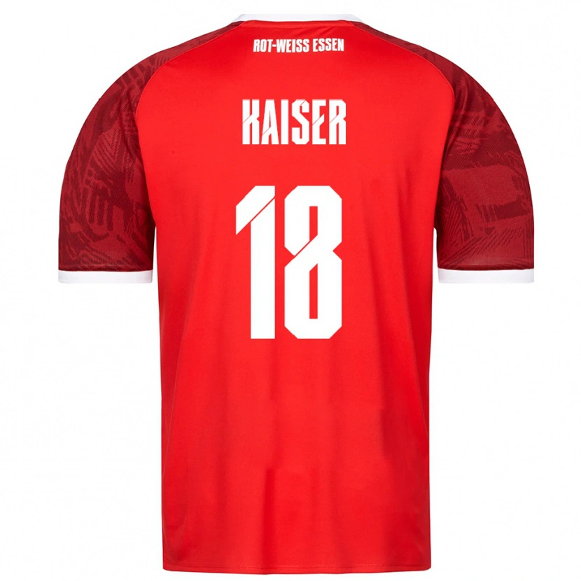 Danxen Børn Nils Kaiser #18 Rød Burgundy Hvid Udebane Spillertrøjer 2025/26 Trøje T-Shirt