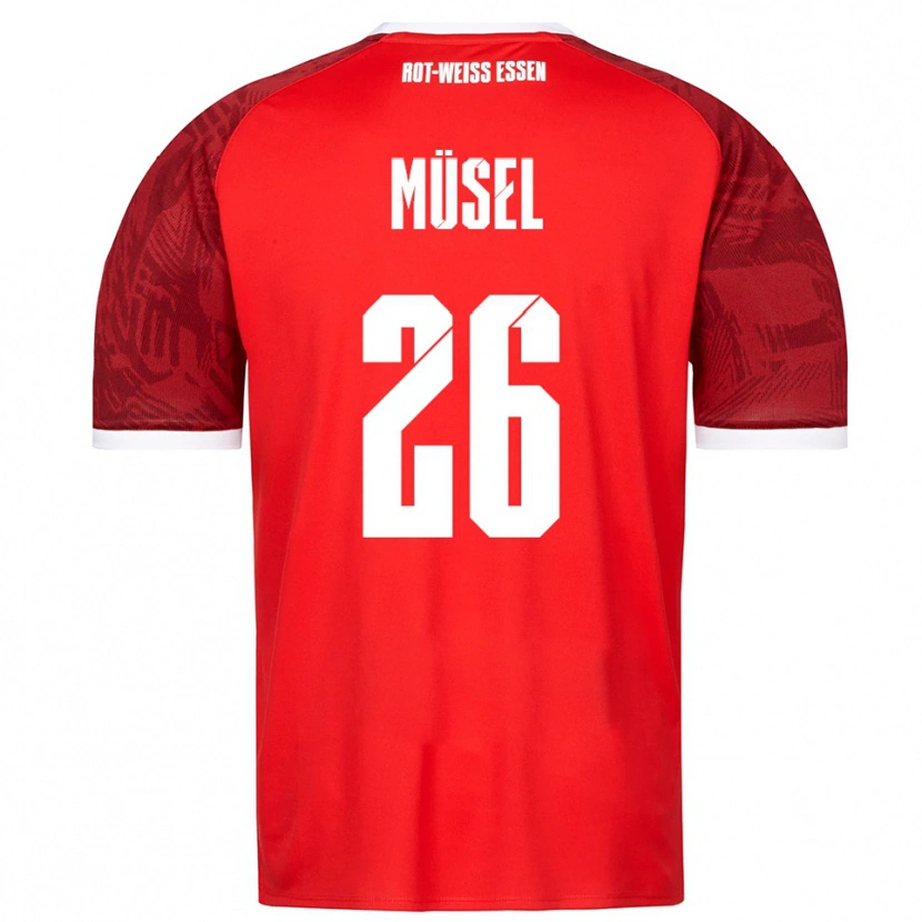 Danxen Børn Torben Müsel #26 Rød Burgundy Hvid Udebane Spillertrøjer 2025/26 Trøje T-Shirt