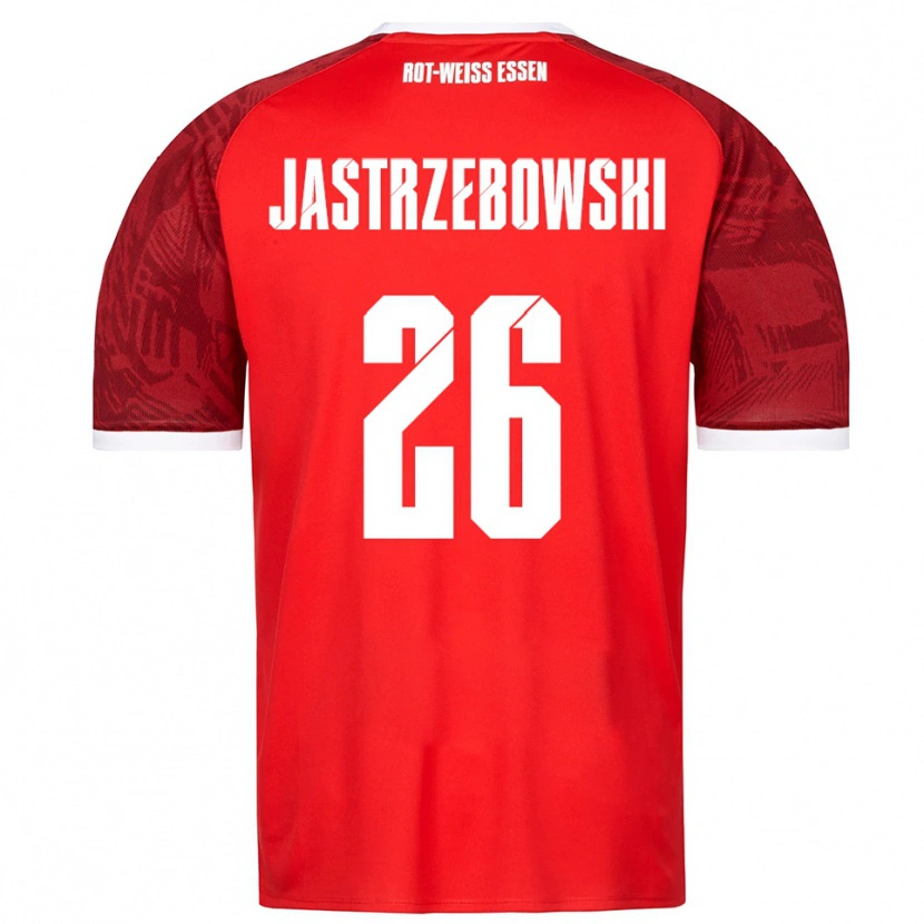 Danxen Børn Oliver Jastrzebowski #26 Rød Burgundy Hvid Udebane Spillertrøjer 2025/26 Trøje T-Shirt