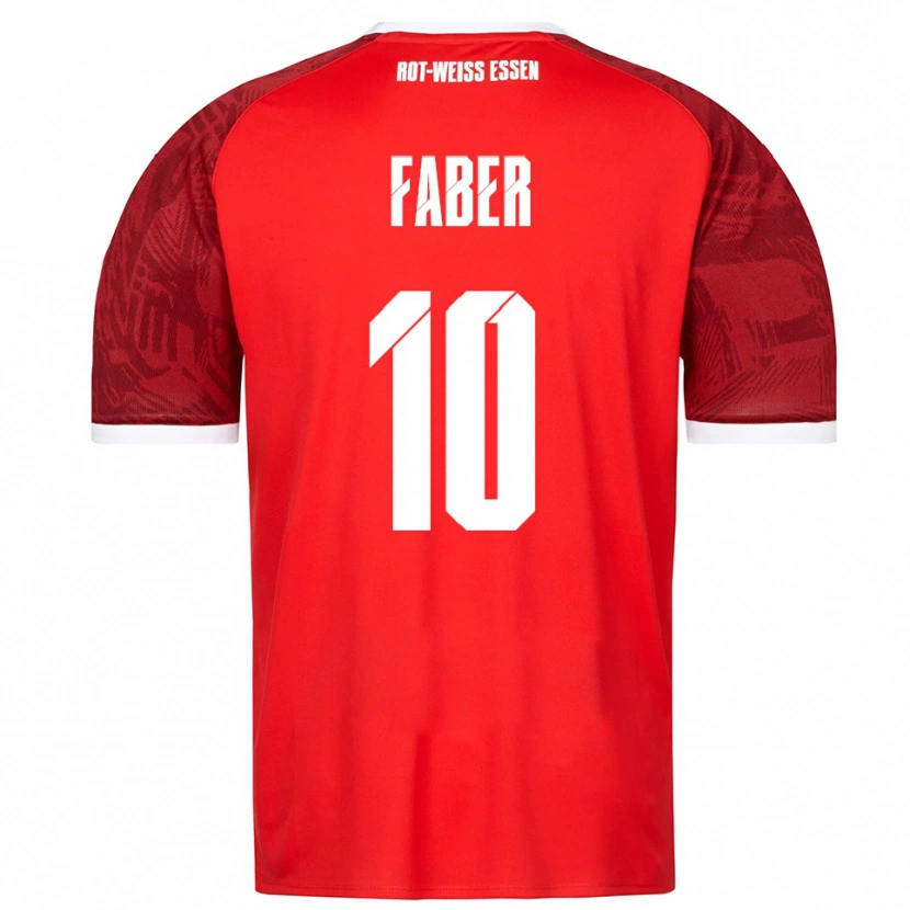 Danxen Børn Marcel Faber #10 Rød Burgundy Hvid Udebane Spillertrøjer 2025/26 Trøje T-Shirt