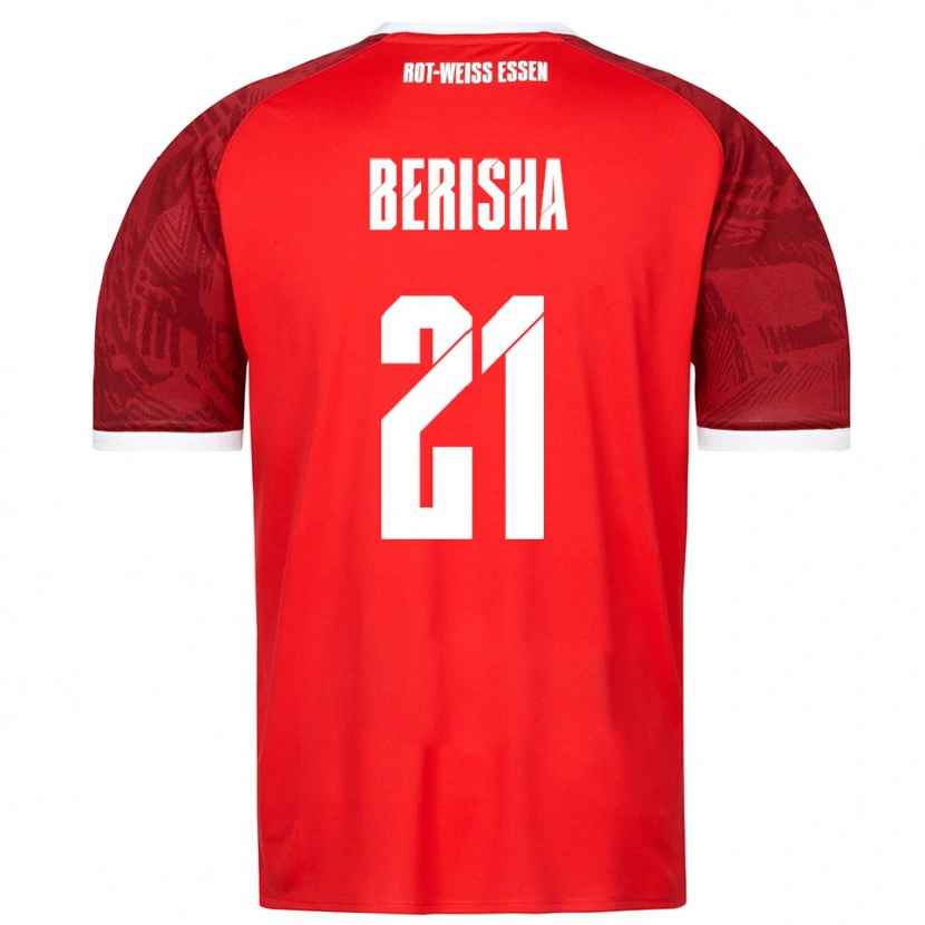 Danxen Børn Dion Berisha #21 Rød Burgundy Hvid Udebane Spillertrøjer 2025/26 Trøje T-Shirt