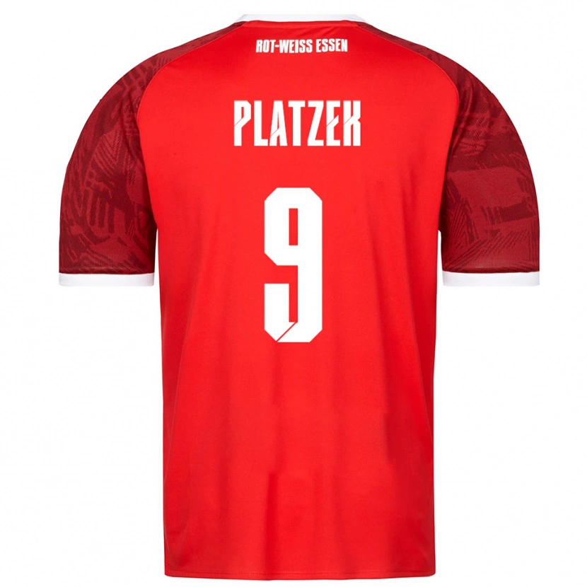 Danxen Børn Marcel Platzek #9 Rød Burgundy Hvid Udebane Spillertrøjer 2025/26 Trøje T-Shirt