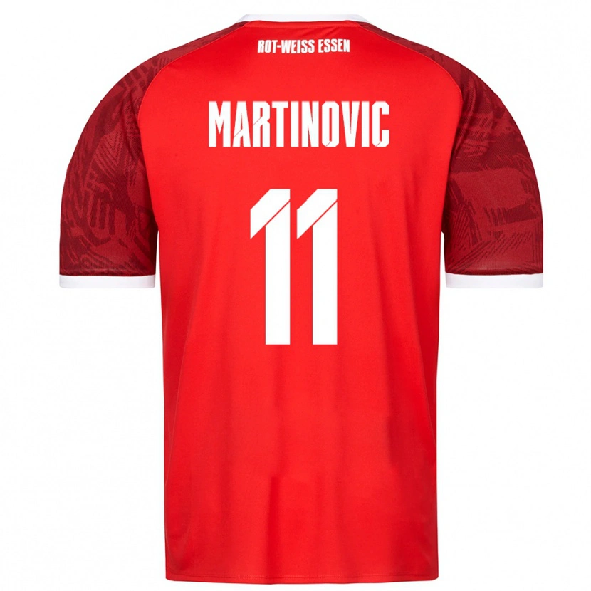 Danxen Børn Dominik Martinovic #11 Rød Burgundy Hvid Udebane Spillertrøjer 2025/26 Trøje T-Shirt
