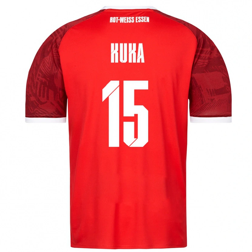 Danxen Børn Hamid Kuka #15 Rød Burgundy Hvid Udebane Spillertrøjer 2025/26 Trøje T-Shirt