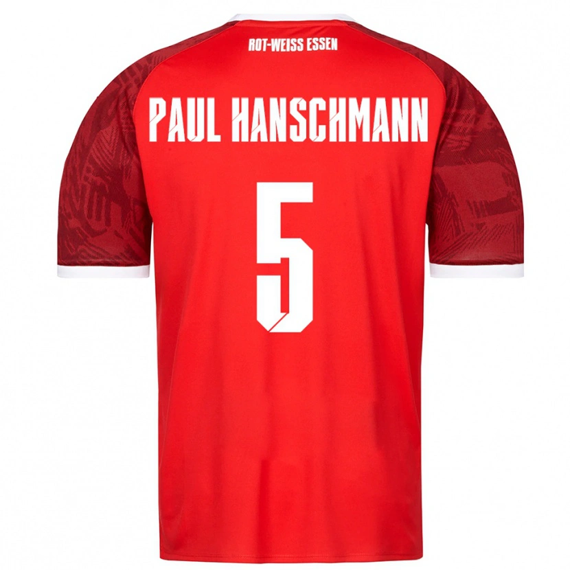 Danxen Børn Theodor Paul Hanschmann #5 Rød Burgundy Hvid Udebane Spillertrøjer 2025/26 Trøje T-Shirt