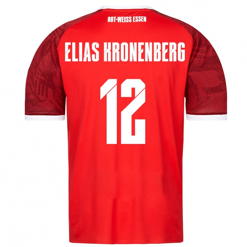 Danxen Børn Sebastian Elias Kronenberg #12 Rød Burgundy Hvid Udebane Spillertrøjer 2025/26 Trøje T-Shirt