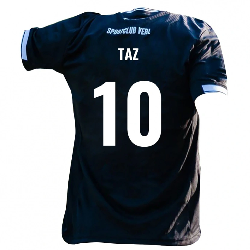 Danxen Børn Berkan Taz #10 Sort Hvid Udebane Spillertrøjer 2025/26 Trøje T-Shirt