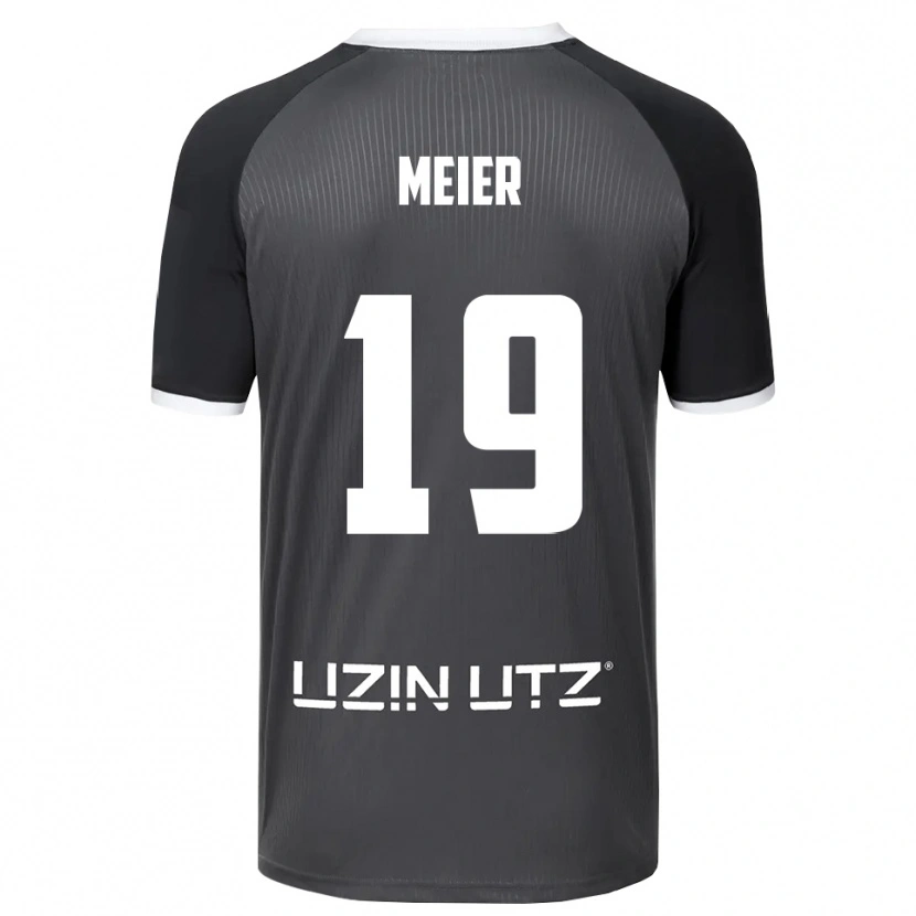 Danxen Børn Jonathan Meier #19 Grå Hvid Udebane Spillertrøjer 2025/26 Trøje T-Shirt