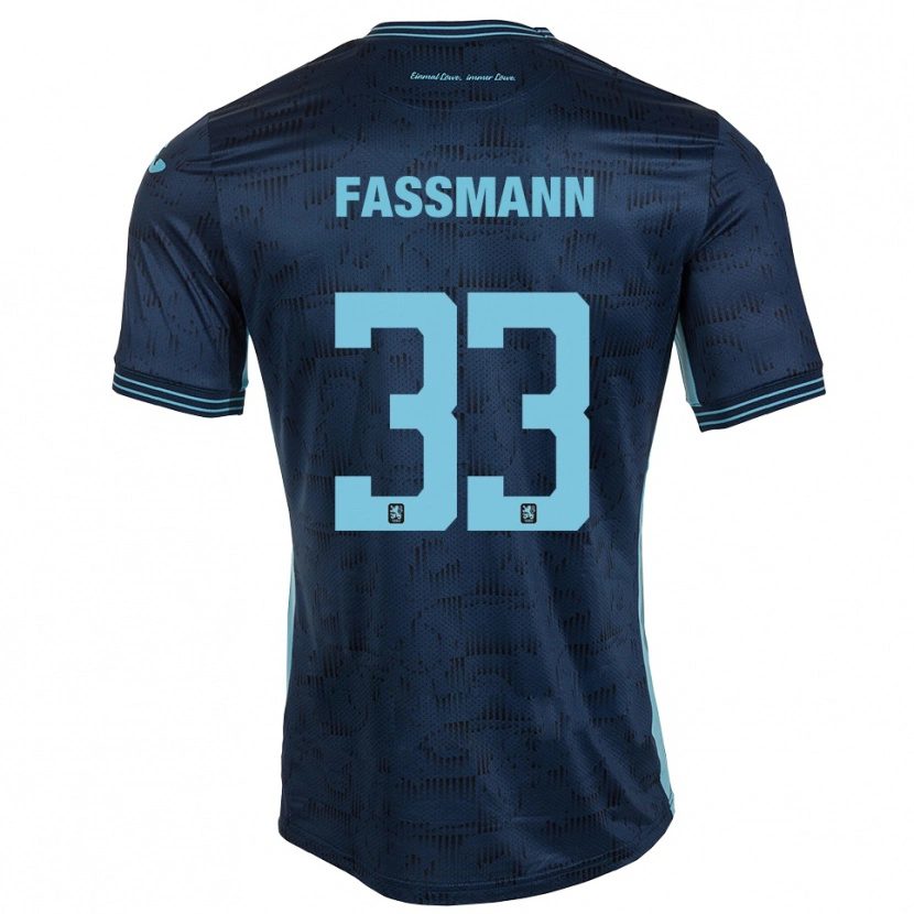 Danxen Børn Lasse Faßmann #33 Royal Blå Udebane Spillertrøjer 2025/26 Trøje T-Shirt