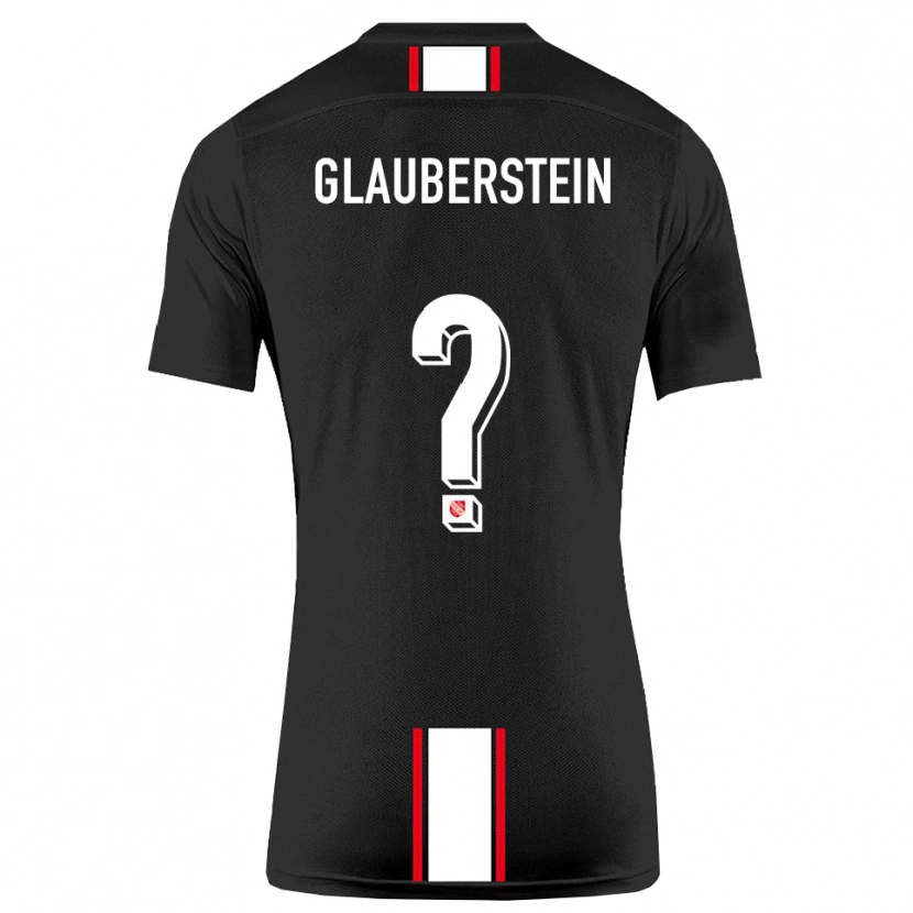 Danxen Børn Jonas Glauberstein #0 Sort Hvid Udebane Spillertrøjer 2025/26 Trøje T-Shirt