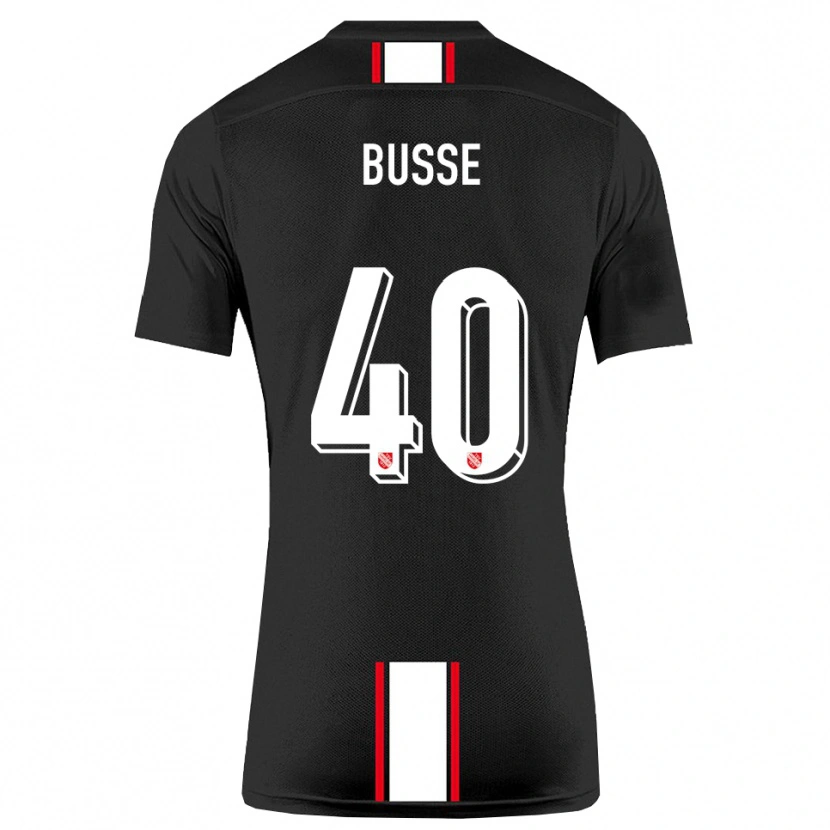 Danxen Børn Jonah Busse #40 Sort Hvid Udebane Spillertrøjer 2025/26 Trøje T-Shirt