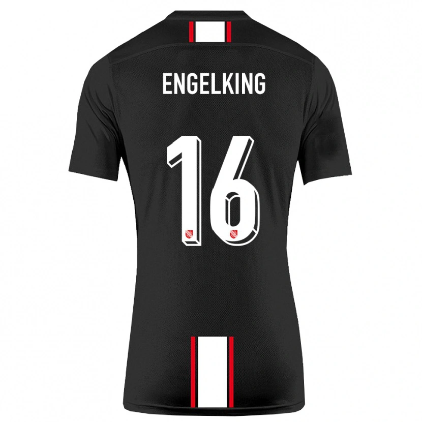 Danxen Børn Torben Engelking #16 Sort Hvid Udebane Spillertrøjer 2025/26 Trøje T-Shirt
