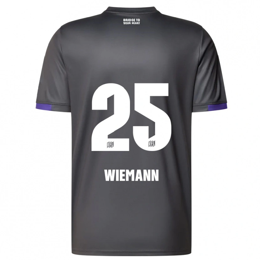 Danxen Børn Niklas Wiemann #25 Grå Lilla Udebane Spillertrøjer 2025/26 Trøje T-Shirt