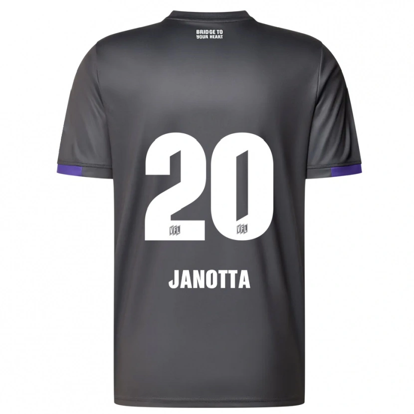 Danxen Børn Theo Janotta #20 Grå Lilla Udebane Spillertrøjer 2025/26 Trøje T-Shirt
