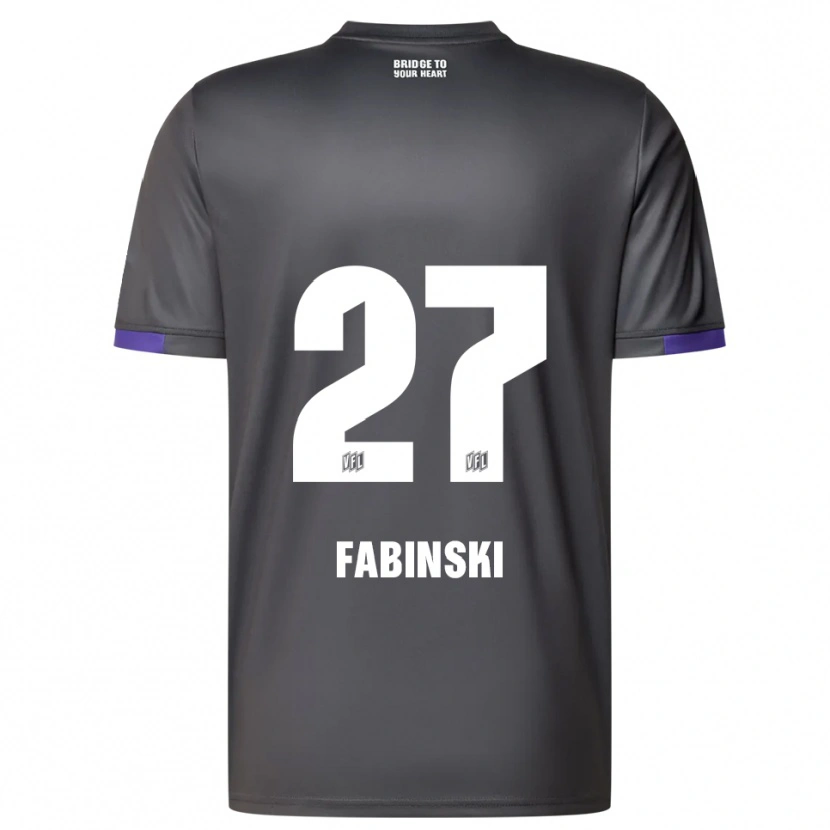 Danxen Børn Robin Fabinski #27 Grå Lilla Udebane Spillertrøjer 2025/26 Trøje T-Shirt
