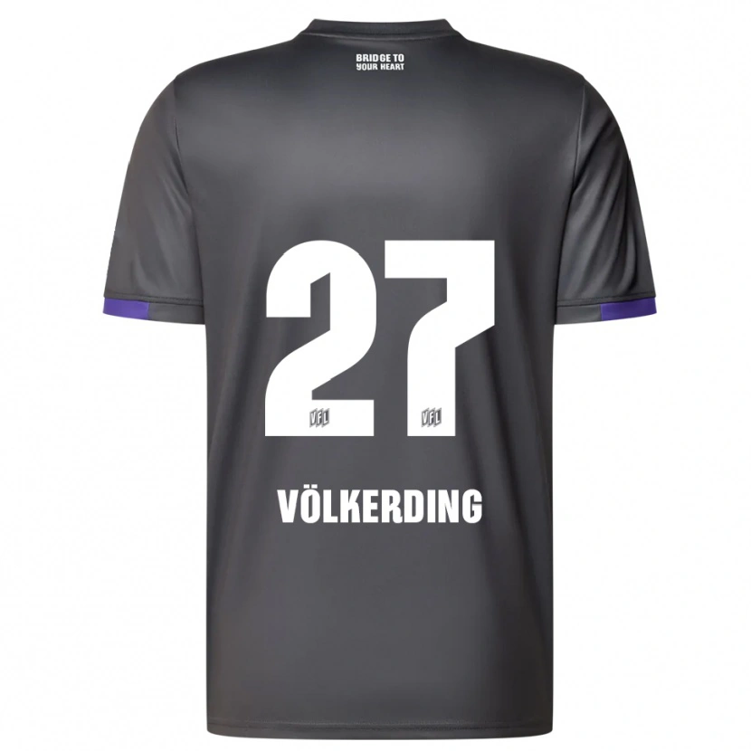 Danxen Børn Jakob Völkerding #27 Grå Lilla Udebane Spillertrøjer 2025/26 Trøje T-Shirt