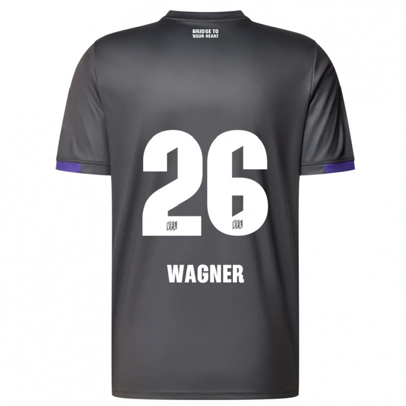 Danxen Børn Fridolin Wagner #26 Grå Lilla Udebane Spillertrøjer 2025/26 Trøje T-Shirt