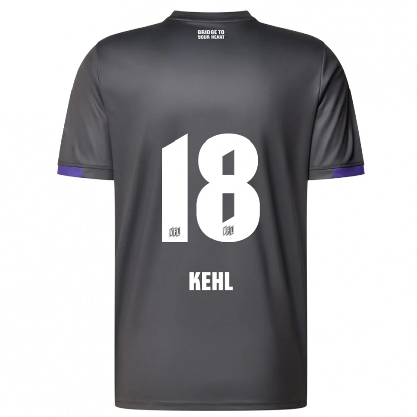 Danxen Børn Lars Kehl #18 Grå Lilla Udebane Spillertrøjer 2025/26 Trøje T-Shirt