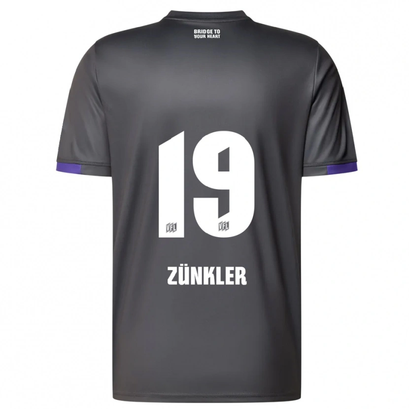 Danxen Børn Bernd Zünkler #19 Grå Lilla Udebane Spillertrøjer 2025/26 Trøje T-Shirt