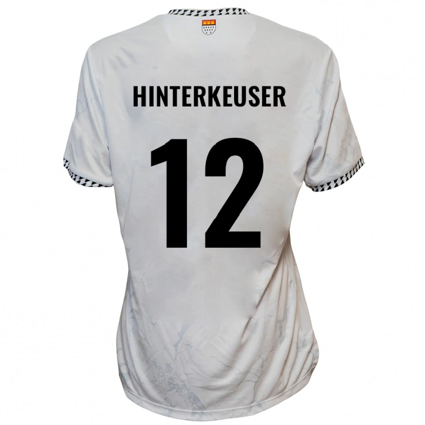 Danxen Børn Thomas Hinterkeuser #12 Hvid Sort Udebane Spillertrøjer 2025/26 Trøje T-Shirt