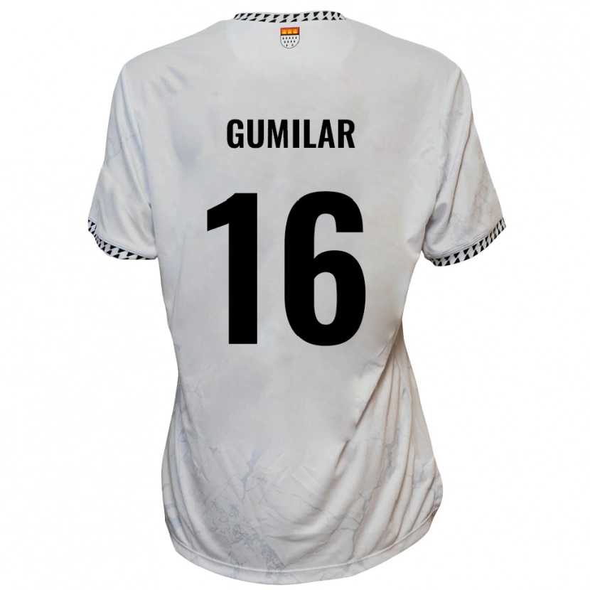 Danxen Børn Jonas Gumilar #16 Hvid Sort Udebane Spillertrøjer 2025/26 Trøje T-Shirt