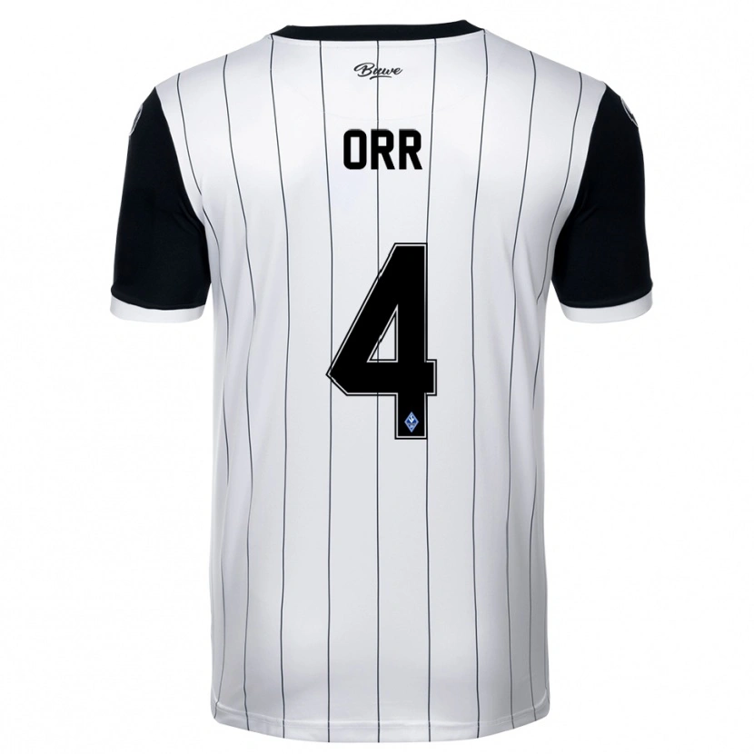 Danxen Børn George Orr #4 Hvid Sort Udebane Spillertrøjer 2025/26 Trøje T-Shirt