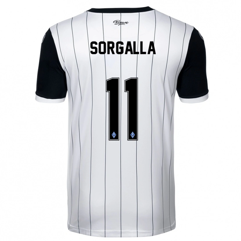 Danxen Børn Tom Sorgalla #11 Hvid Sort Udebane Spillertrøjer 2025/26 Trøje T-Shirt