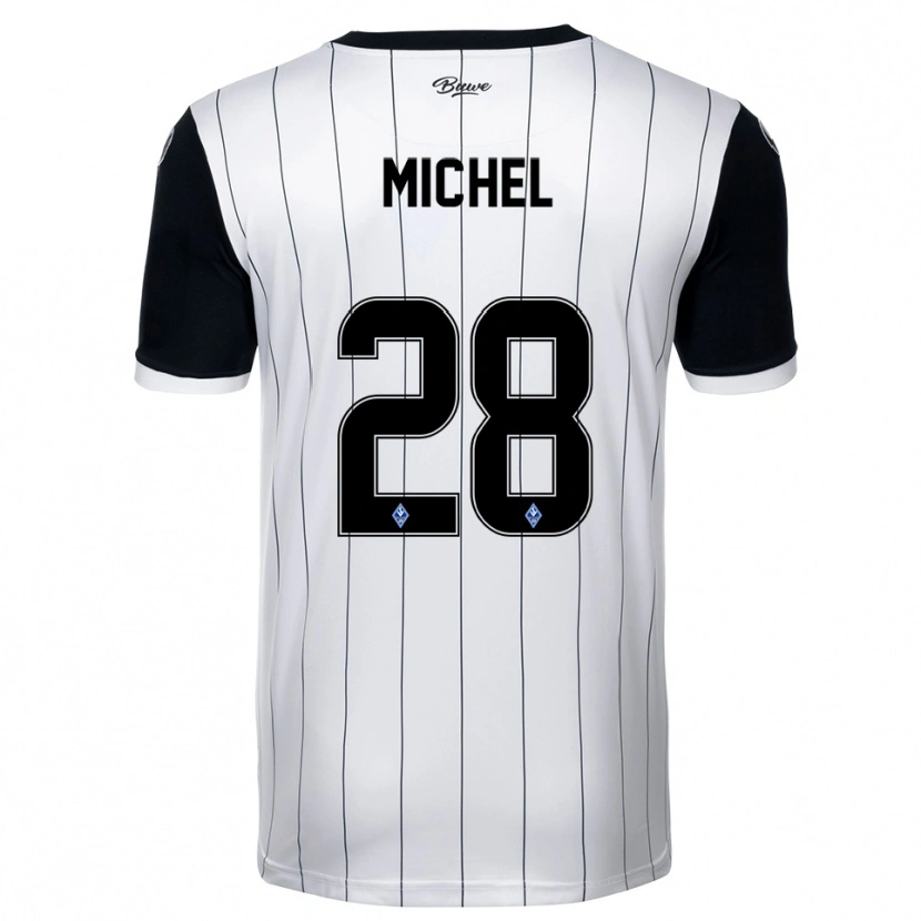 Danxen Børn Diego Michel #28 Hvid Sort Udebane Spillertrøjer 2025/26 Trøje T-Shirt