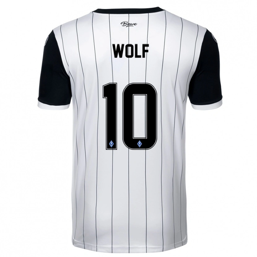 Danxen Børn Elias Wolf #10 Hvid Sort Udebane Spillertrøjer 2025/26 Trøje T-Shirt