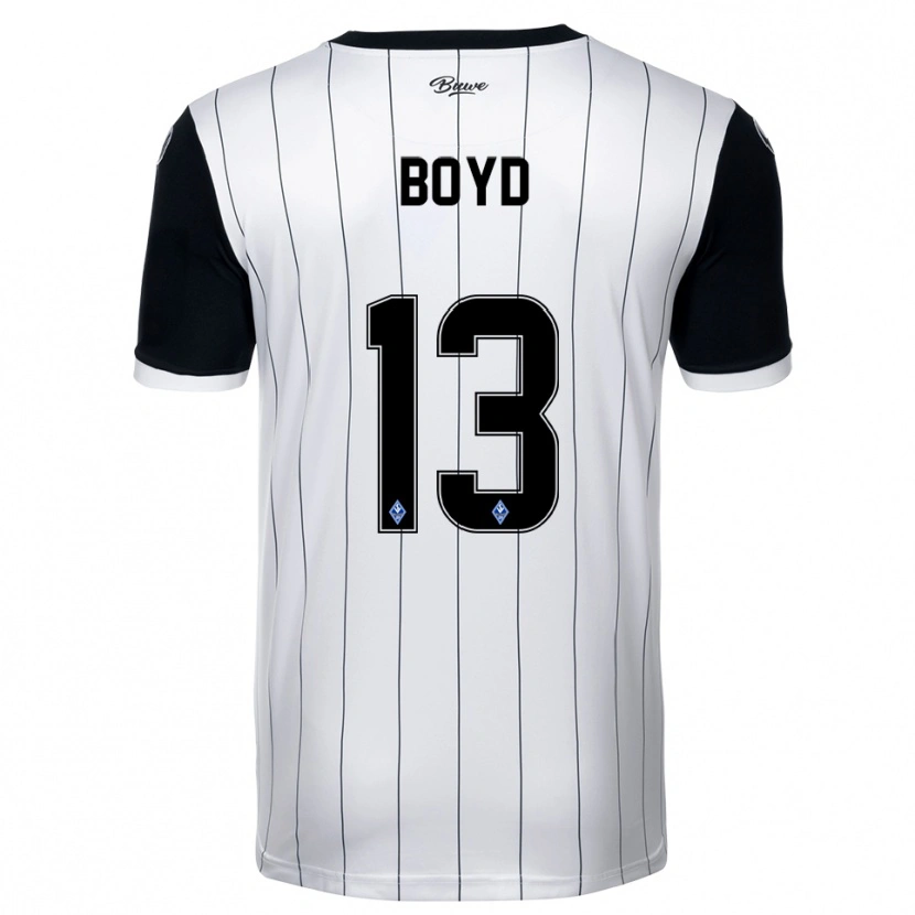 Danxen Børn Terrence Boyd #13 Hvid Sort Udebane Spillertrøjer 2025/26 Trøje T-Shirt