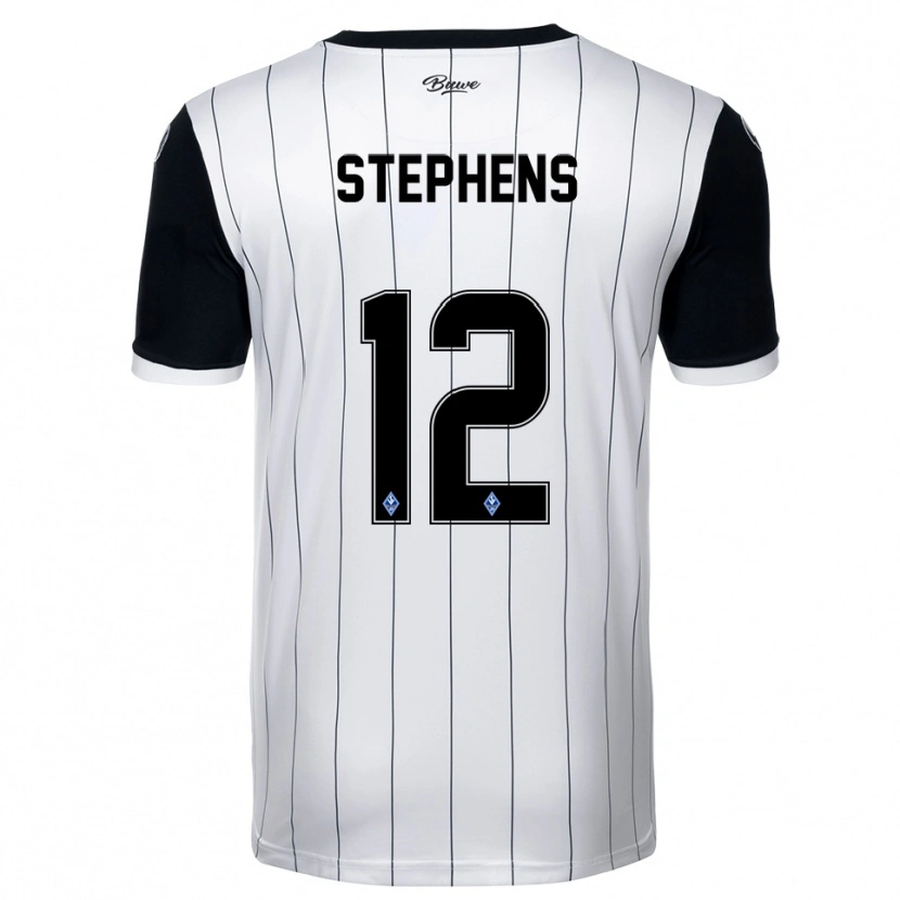 Danxen Børn Kaden Stephens #12 Hvid Sort Udebane Spillertrøjer 2025/26 Trøje T-Shirt