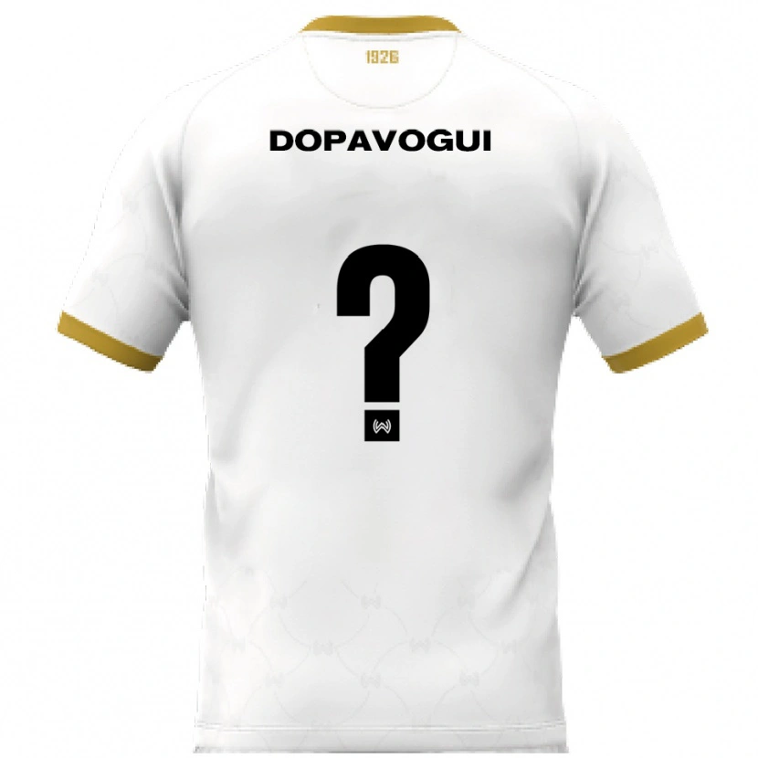 Danxen Børn Zeze Dopavogui #0 Hvid Guld Udebane Spillertrøjer 2025/26 Trøje T-Shirt