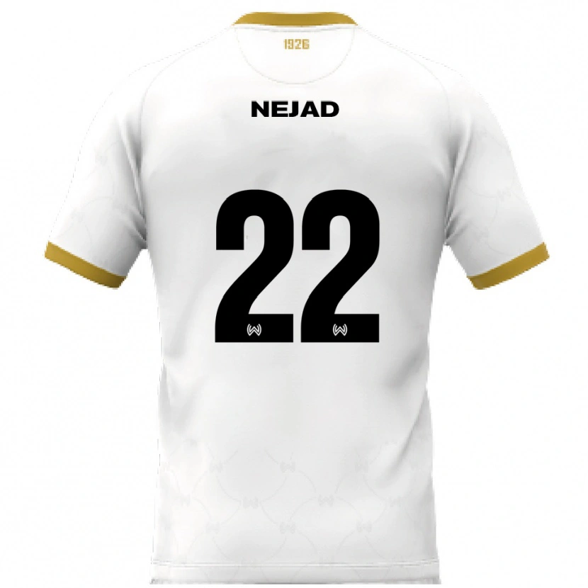 Danxen Børn Milad Nejad #22 Hvid Guld Udebane Spillertrøjer 2025/26 Trøje T-Shirt