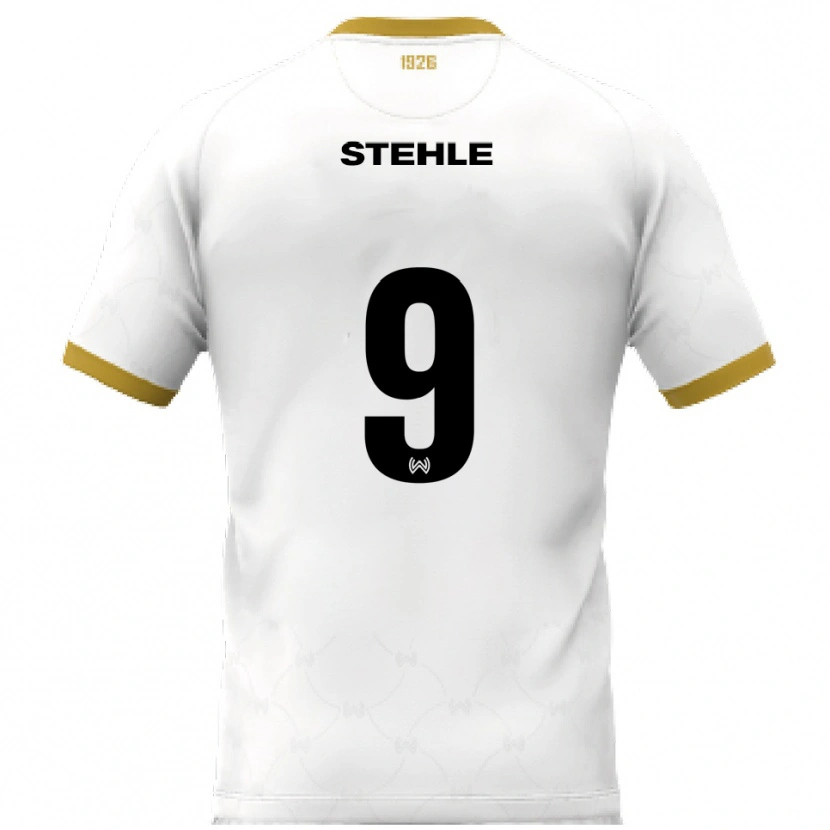 Danxen Børn Simon Stehle #9 Hvid Guld Udebane Spillertrøjer 2025/26 Trøje T-Shirt