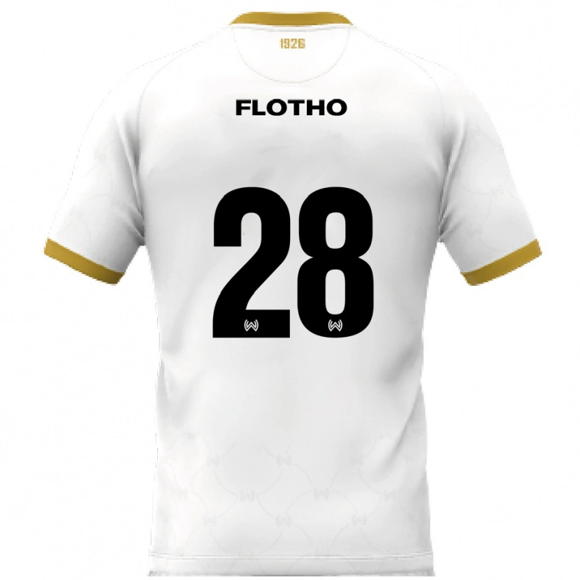 Danxen Børn Moritz Flotho #28 Hvid Guld Udebane Spillertrøjer 2025/26 Trøje T-Shirt