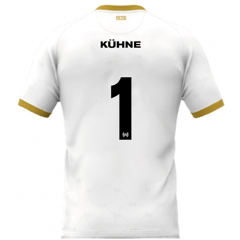 Danxen Børn Lars Kühne #1 Hvid Guld Udebane Spillertrøjer 2025/26 Trøje T-Shirt