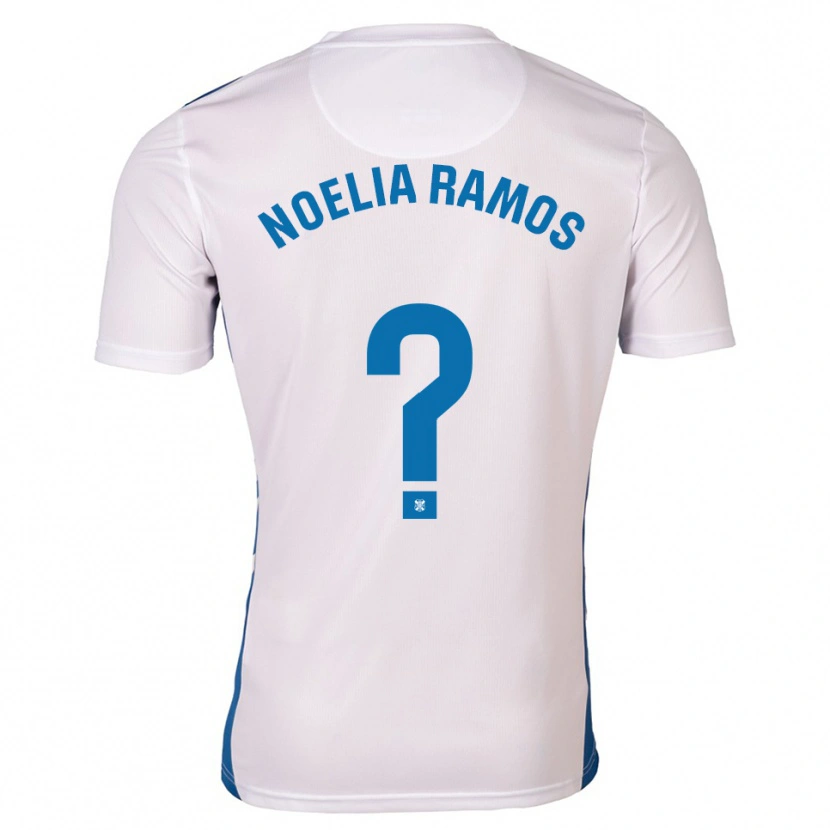 Danxen Mænd Noelia Ramos Álvarez #0 Hvid Blå Hjemmebane Spillertrøjer 2025/26 Trøje T-Shirt