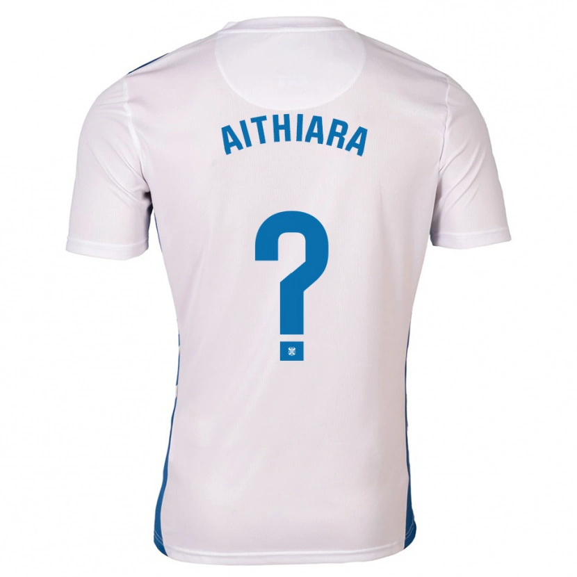 Danxen Mænd Aithiara Carballo Cabrera #0 Hvid Blå Hjemmebane Spillertrøjer 2025/26 Trøje T-Shirt