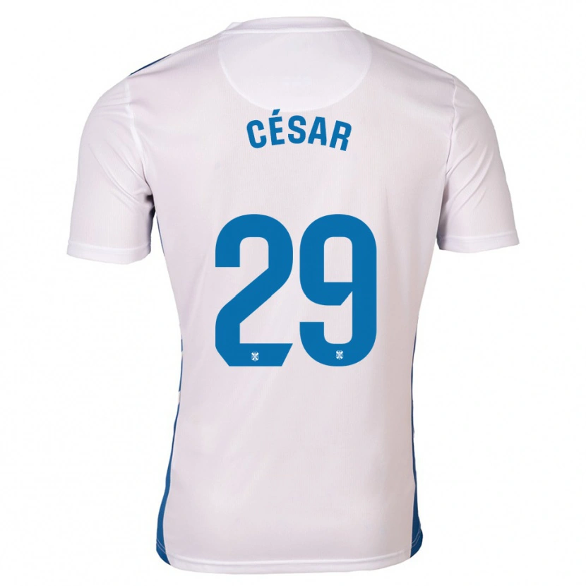 Danxen Mænd César Álvarez #29 Hvid Blå Hjemmebane Spillertrøjer 2025/26 Trøje T-Shirt