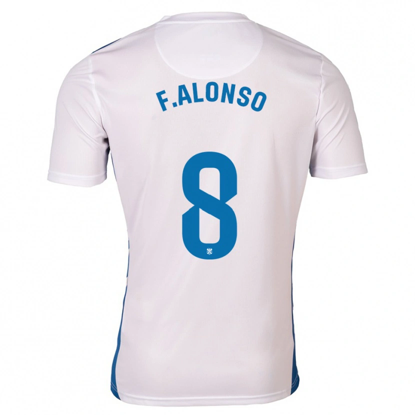Danxen Mænd Félix Alonso #8 Hvid Blå Hjemmebane Spillertrøjer 2025/26 Trøje T-Shirt