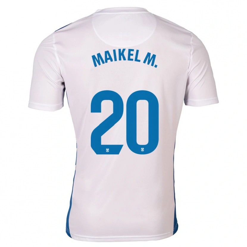 Danxen Mænd Maikel Mesa #20 Hvid Blå Hjemmebane Spillertrøjer 2025/26 Trøje T-Shirt